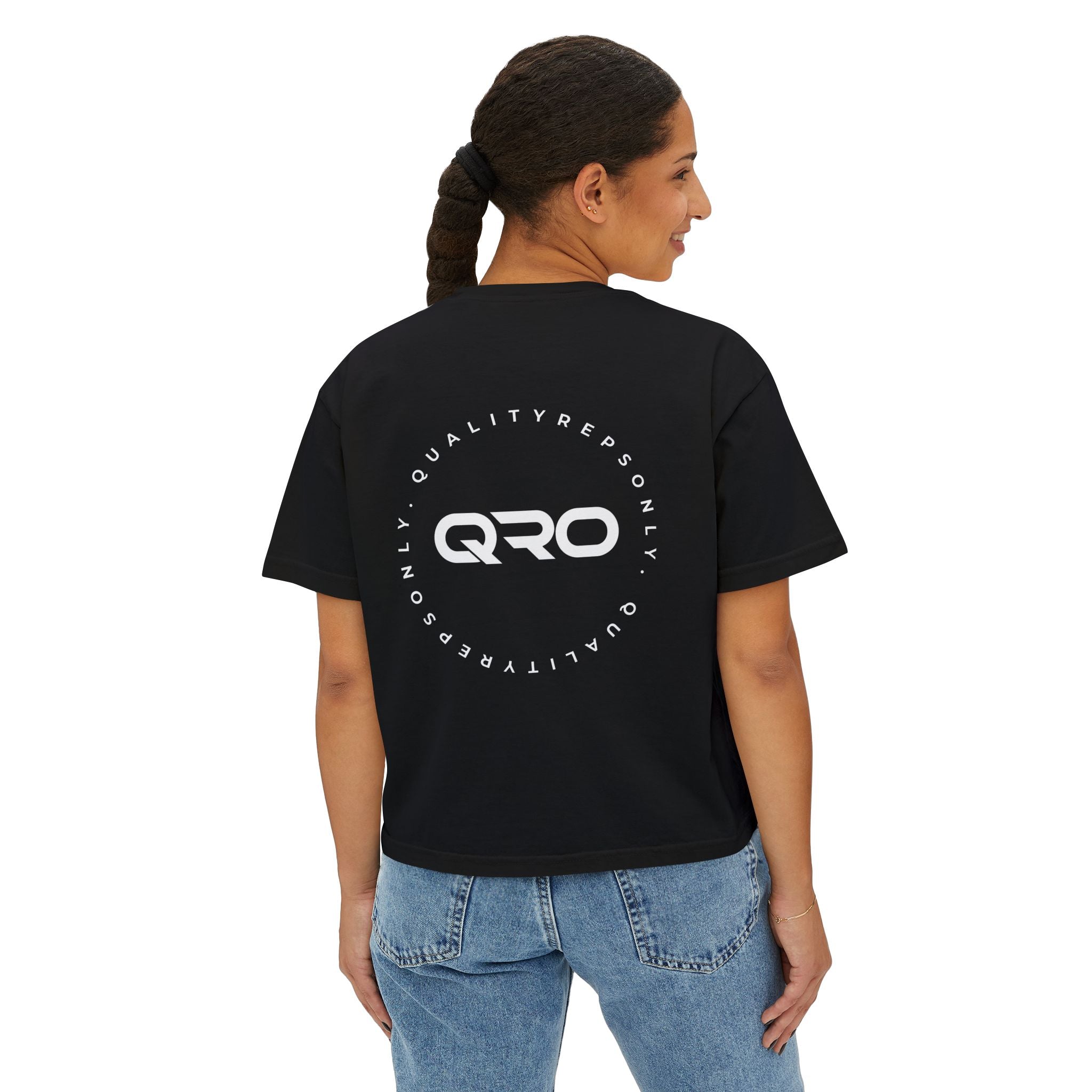 QRO Boxy Tee | Womens cropped tee