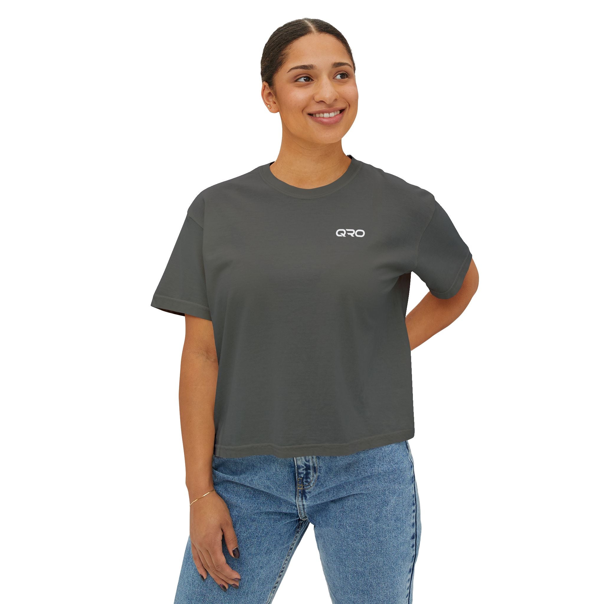 QRO Boxy Tee | Womens cropped tee